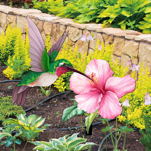 ##/3D Akryl Kolibri Blomst Patio Gulv Dekoration##/
