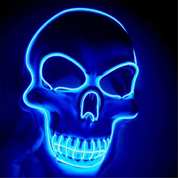 ##/Dekorativ Halloween LED maske LED skeletmaske lyser op til Halloween##/
