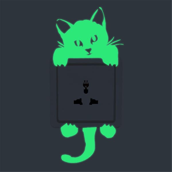 /#/Söta Kreativa Kattunge Katt Lysande Noctilucent Glow Switch Wa/#/