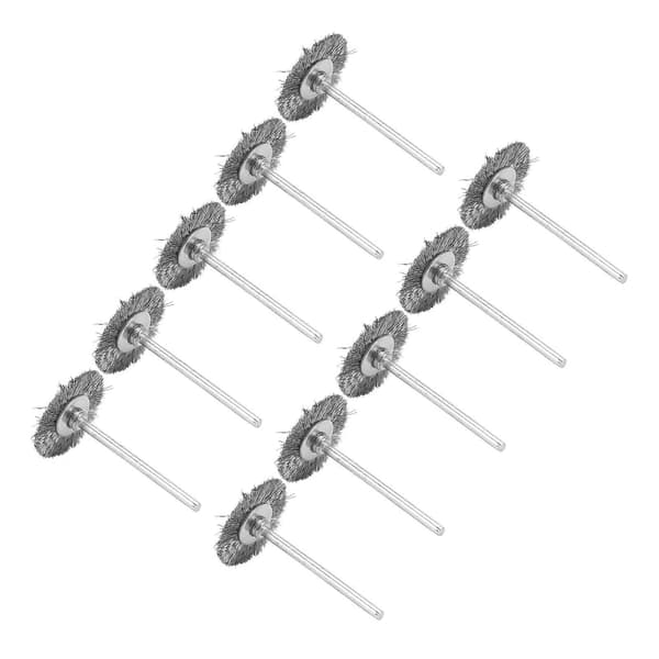 10 stk. stålbørstesett for drill, elektrisk kopp, rustfritt stål, polering og rengjøring (T-form)