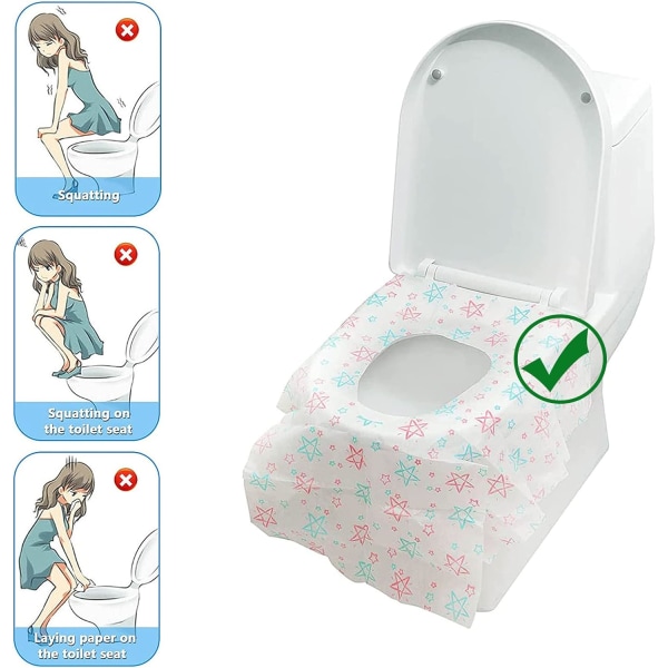 20 stk. engangs-toiletsæder, toiletpapir toiletsæde der