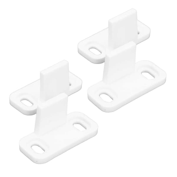 2-pack Skjutdörrsstopp Kolstål Plast Vit Hårdvara Tillbehör Passar för Sovsal Hotell Skåp