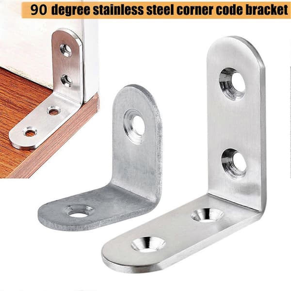 10 stk. Hjørnebeslag Rustfritt L-formet Hylleholder Hjørnestøtte i Rustfritt Stål for Møbler 2cm