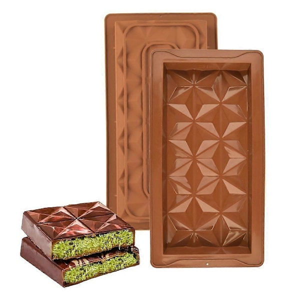 1/2/3 st Silikon Chokladformar Djupa Värmebeständiga Chokladformar för Desserter Godistillverkning Non-Stick Lätt Släpp Fudge Tryfflar Brownies Kakor Mo 2pcs
