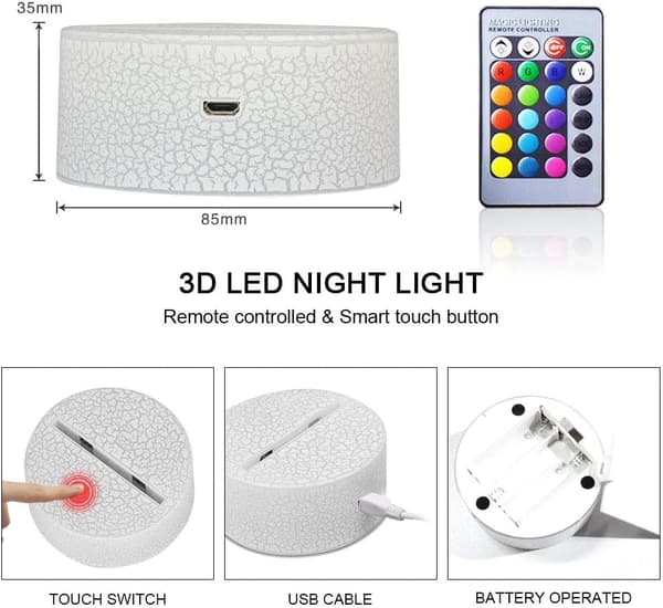 3D Basketball Lampe Fødselsdagsgave, Natlys, 16 Farver Skiftende