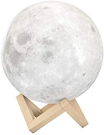 3D Månelampe LED Nattelys 15CM Dimbar 16 Farger med Fjernkontroll