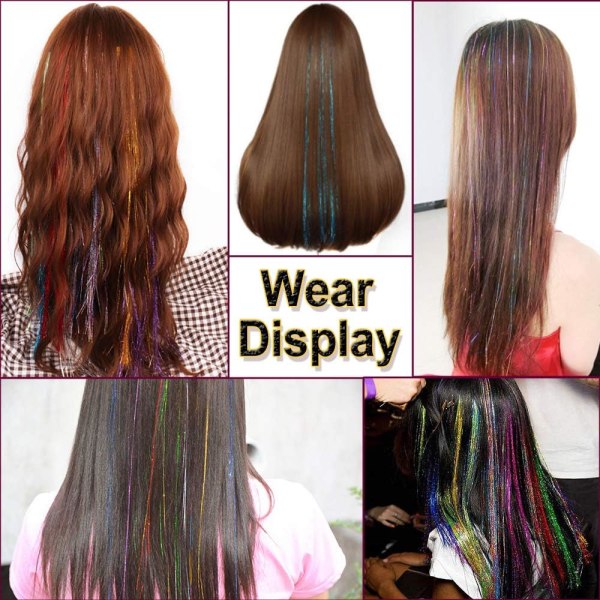 6 väriä hiusniput, 90 cm hiustenpidennykset, hiustenpidennyssarja