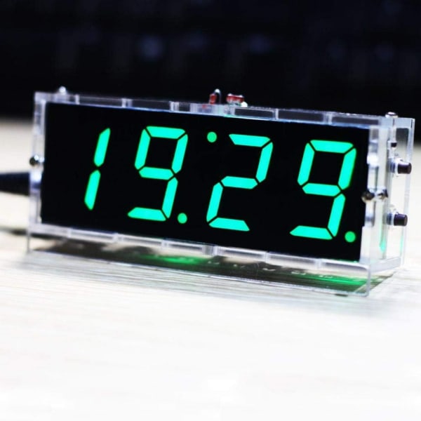 DIY Electronic Clock Kit (Grön) - 4 LED Digital Clock Kit Automat