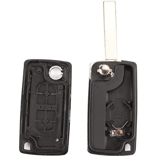 #(2 knapper CE0536) 2 knapper nøgleskal kompatibel CE0536 Folding Flip nøgle til Peugeot 207 307 308 407 408 3008 5008 Citroen C2 C3 C4 C5 C6 C8#