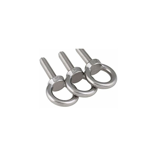 ##/M8 Øyebolter, 6 stykker, 30 mm gjenge, nylon låsemutter og lås##/