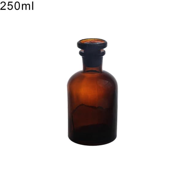 30/60/125/250/500ml Portabel Glasburk Reagensflaska Behållare med Propp 250ml