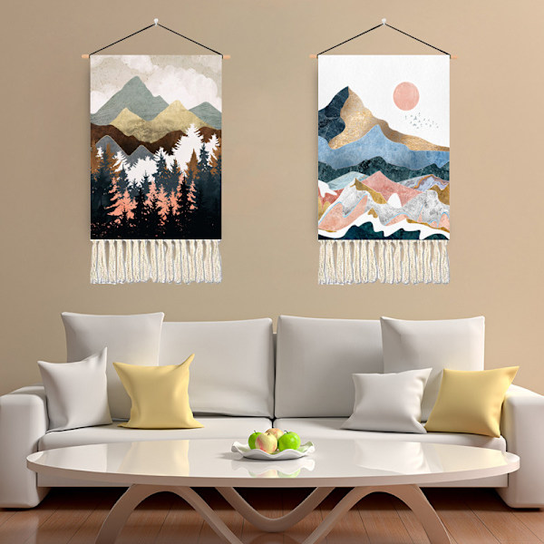 2-pack konstvävnader - 35×50 cm Japansk väggdekoration