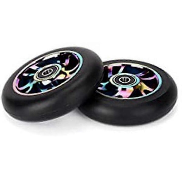2 st 100mm Scooter Ersättningshjul med Lager Stunt Scooter