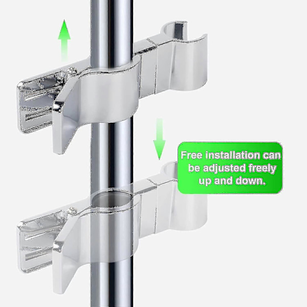 18-25mm Universal Brusehovedholder Udskiftning Brusehovedholder Beslag ABS Krom Ingen Boring Justerbar