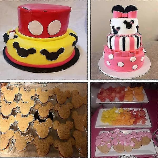 5 st Kakformar, Mickey och Minnie Mouse Kakformar Set för Barn, Mickey Mouse Huvud, Minnie Mouse, Minnie Rosett