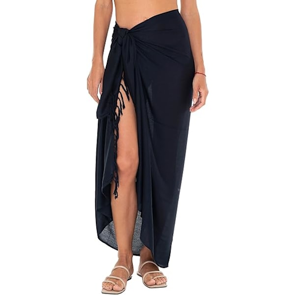 ##/One size - svart Sarong/pareo - för kvinnor - strandlook - att bära över baddräkten##/