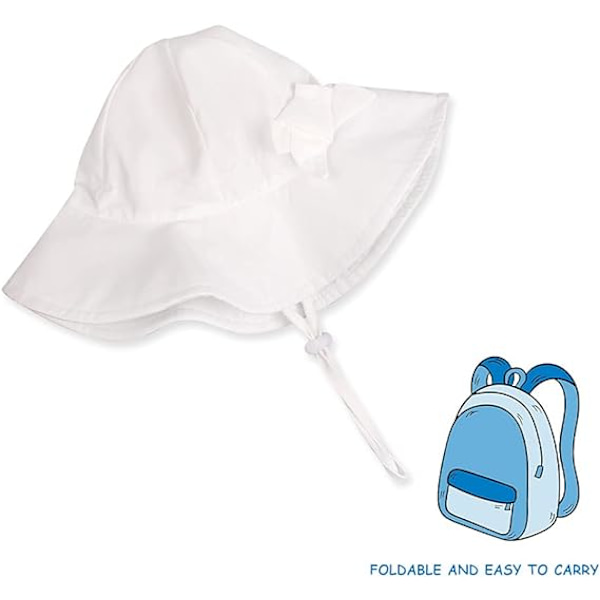 47 cm, Babyjente Knytehatt Bredbremmet Solhatt Solhatt Bob for