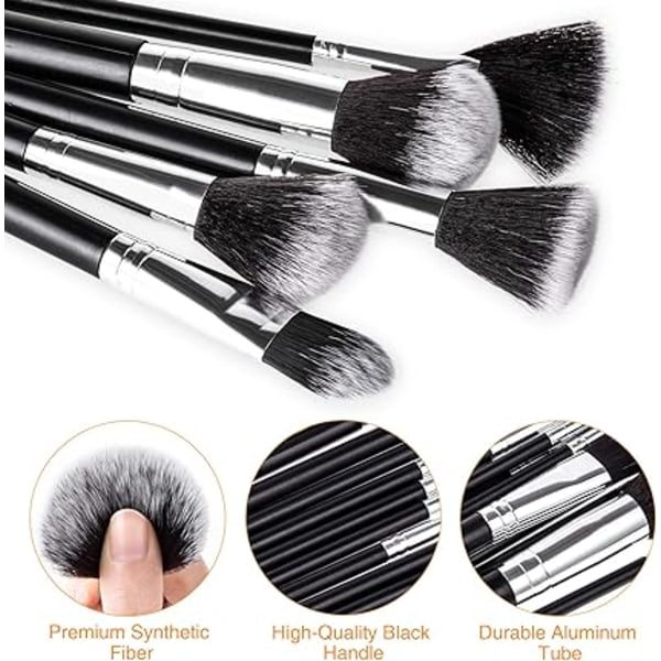 Makeup børster, 18 stykker professionelt makeup børstesæt Premium S