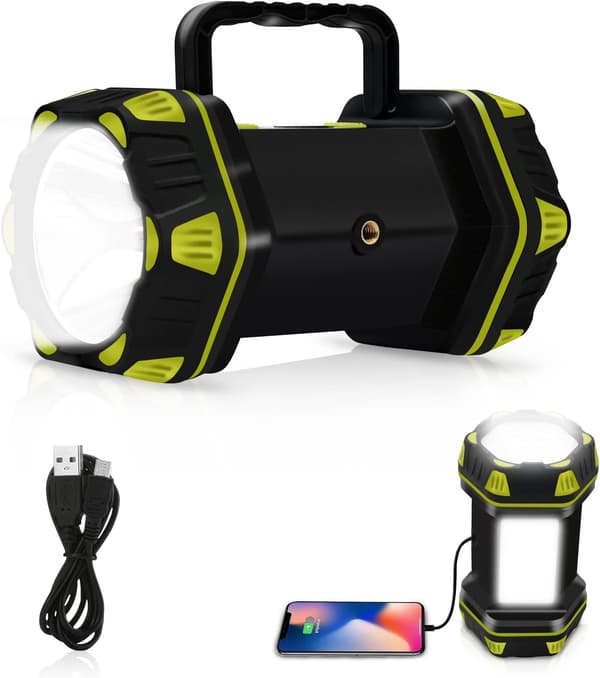 Kraftful Lommelygte Genopladelig LED Campinglys 8 Tilstande Teltslys