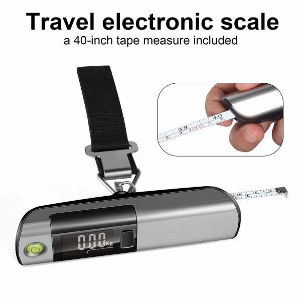 Sølv, 1 digital bagagevægt - bærbar vægt med instrument