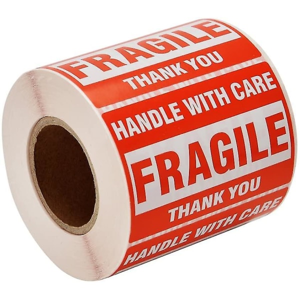 &2000 Fragile Stickers 4 Rolls 2&quot; X 3&quot; Fragile -   With Care - Thank You Shipping Labels Stickers (500 Labels/roll)&