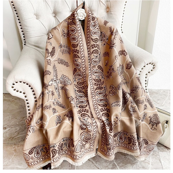 ##/Falsk cashmere varm dobbeltsidet trykt frynset sjal 180*70cm##/
