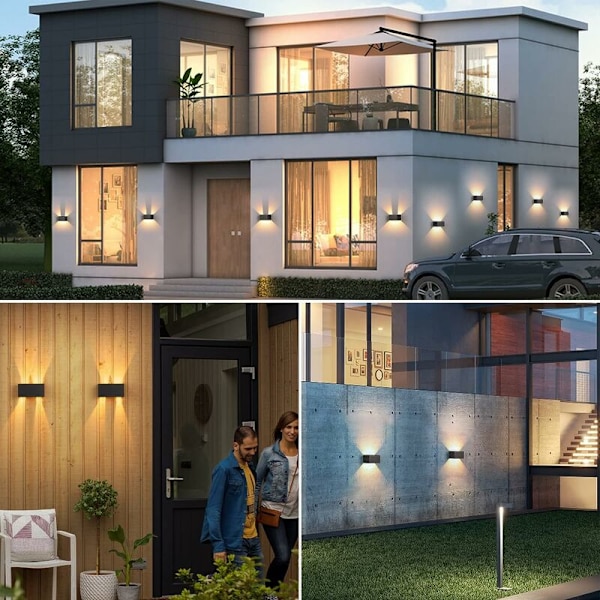 Vägglampa för inomhus/utomhus med rörelsesensor, modern 24W LED-vägglampa