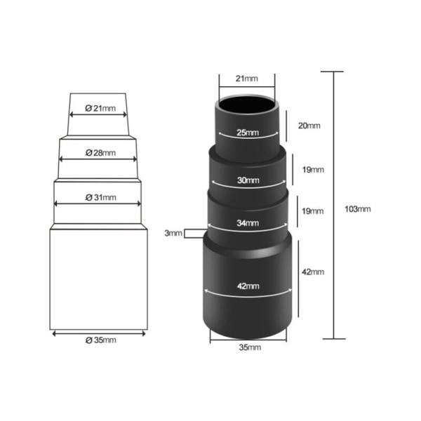 6 Pieces Vacuum Hose Adapters, Vacuum Hose Tip Connector Adapters