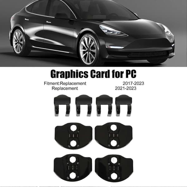 Dörrlås Spärrar Skydd Kåpa Svart Beläggning Dörrlås Skydd Trim Ersättning för Tesla Model 3 Model Y