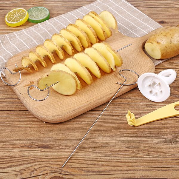 /#/1 st Spiralpotatisskärare Rostfritt Stål Potatisskärare Spiralpotatisskärare Spiralpotatisskärare för Morötter Gurkor BBQ/#/