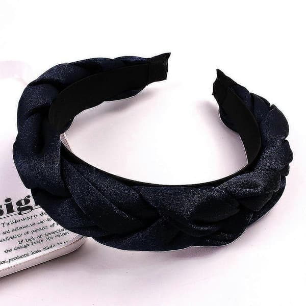 Hårband för kvinnor Sammet Flätade Hårband Mode Hårband Kors Hårtillbehör navy blue