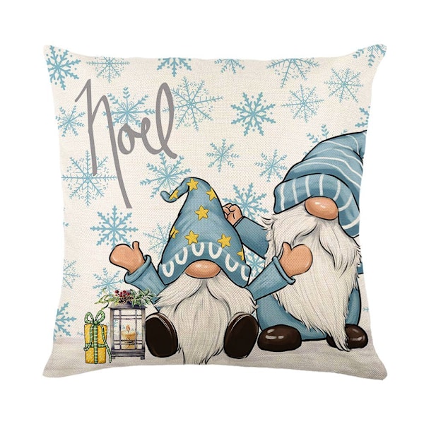 ##/(4 styk) 4 styk linned firkantede pudebetræk til julebed sofa##/