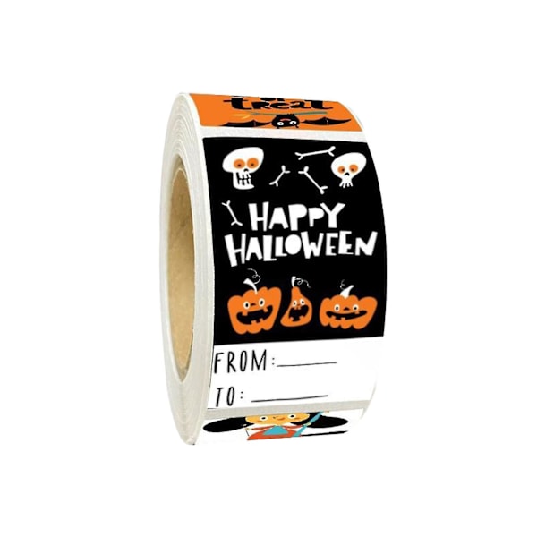 300 kpl/rulla Lahjapakkauksen Tarra Suorakulmainen Itseliimautuva Erilaisia Tyylejä Sujuva Kuorinta Ja Liimaus DIY Helppo Liimata Onnellinen Halloween Lahjapakkauksen Sulkemisen Tarra