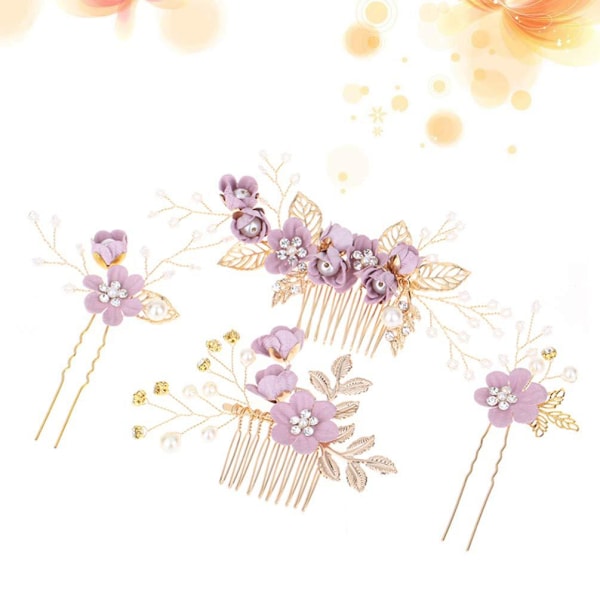 ##/Bryllupshårnåler 5 stk Brudes hårnåler Bryllupsblomst Dekorativ Perle Kam##/