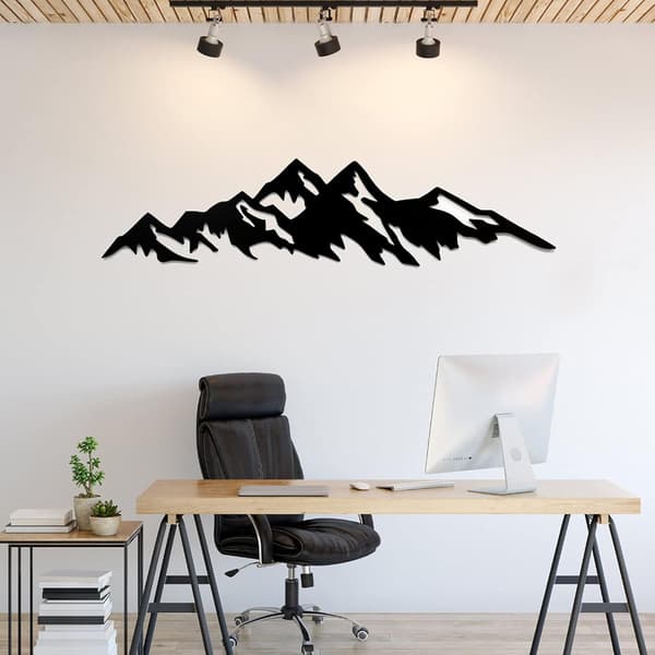 Metall Silhuett Berg Dekoration, Väggdekoration Minimalism Stilfull
