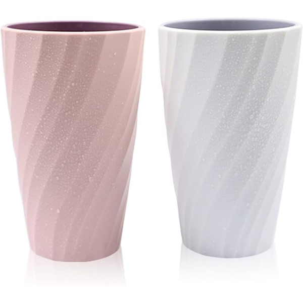 2-pack Oslåpbar, Mjuk och Hållbar Badrumskopp, Tandborste
