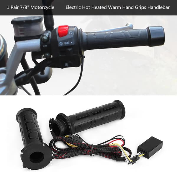 Motorcykel Opvarmet Styr, 1 Par 22mm (7/8 Tommer) Justerbar Effekt (12W-24W)