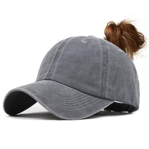 Dame Vintage Blegnet Bomuld Baseball Kasket Let Justerbar S