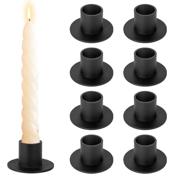 8 kpl mustat kynttilänjalat Retro kynttilänjalka Farmhouse De
