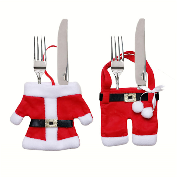 /#/Christmas Cutlery Bag Set of 2 - Christmas Dress Pattern, Kitchen/#/