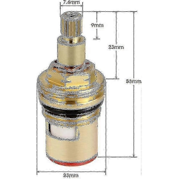 2 stk. keramisk skivehoved, keramiske patroner, universal erstatning til messinghane 20 hakker X 53 mm