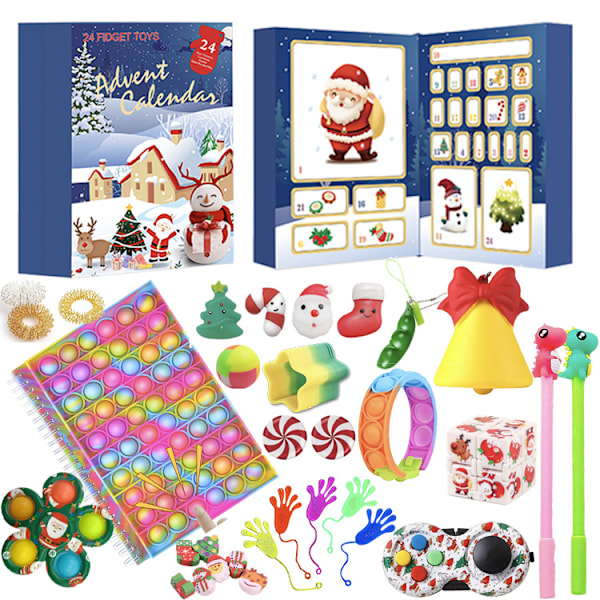 ##/Julekalender 2023 - 30 Pakke Fidget Pop it Legetøj til Voksne & Børn##/