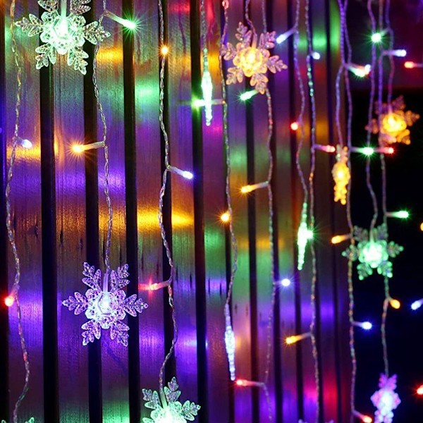 LED-keijuvalot lumihiutaleverhovalot