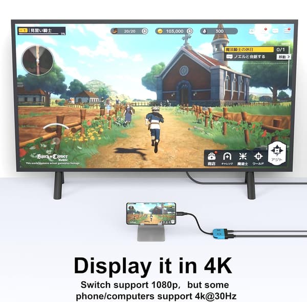 (Blå) Switch Dock för Nintendo Switch OLED, 3-i-1 TV-adapter wi