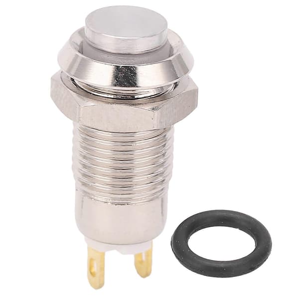 8mm Metall Trykknapp Bryter Vanntett Selvlåsende Startbryter 3V (Uten Lys)