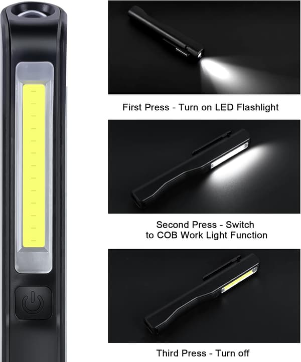 Genopladelig LED Arbejdslys, 2 stk. 350 Lumen COB Mekanikerlys
