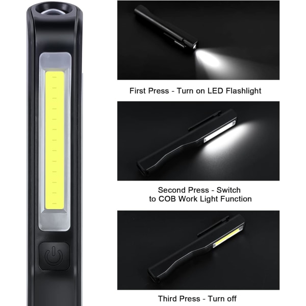 Laderbar LED arbeidslys, 2 stk 350 lumen COB mekanikerlys