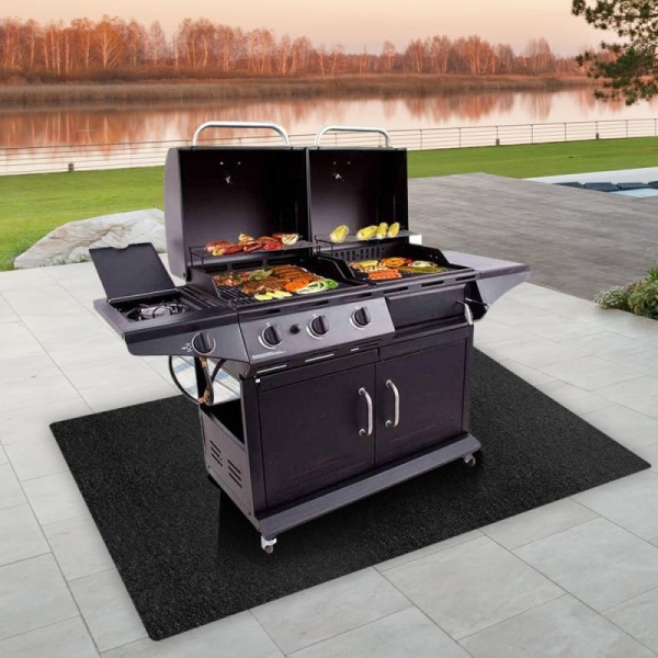 Grillmatte for Gassgrill, Beskyttelse for Dekk, Brannsikker