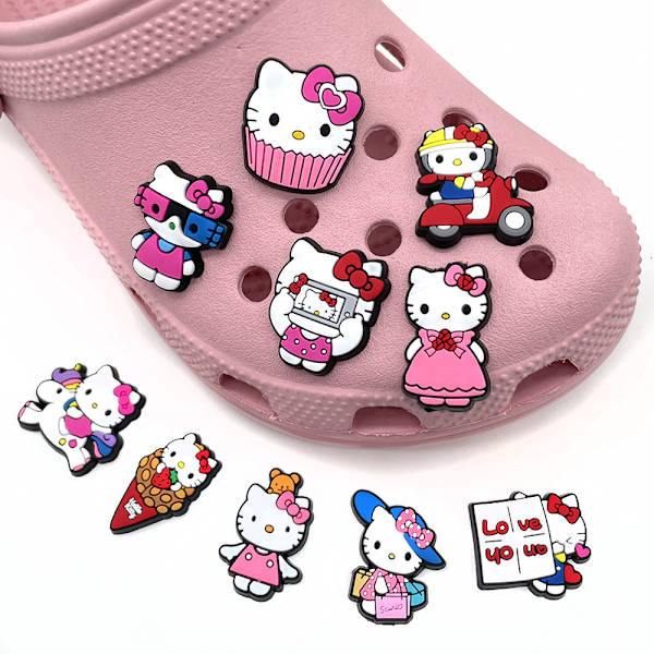 Skocharms 10 stk HelloKitty serie hul sko blomstertilbehør
