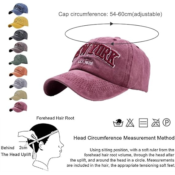 Vinröd Basebollkeps Unisex Justerbar Keps med Skärm Anti-UV Solskydd